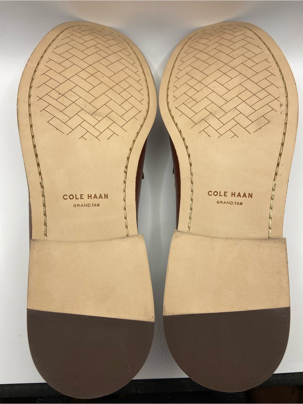 Cole Haan White and Brown Leather Penny Loafers - Picture 5 of 9